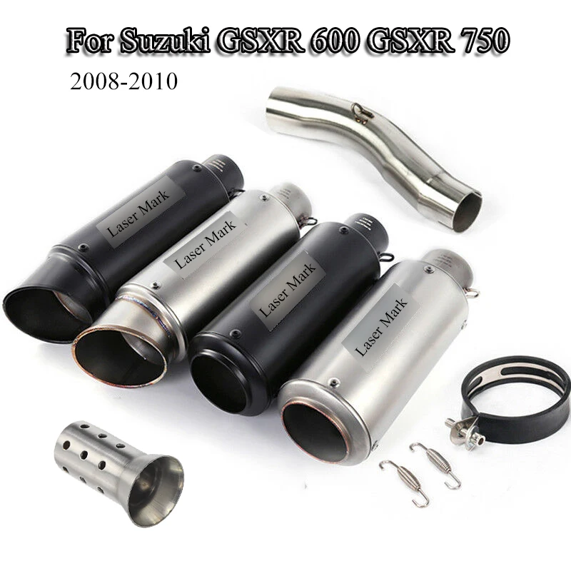 

For Suzuki GSXR 600 750 Slip On 2008 2009 2010 Exhaust Muffler tail pipe Middle Mid Pipe With DB Killer For Motorcycle Modified