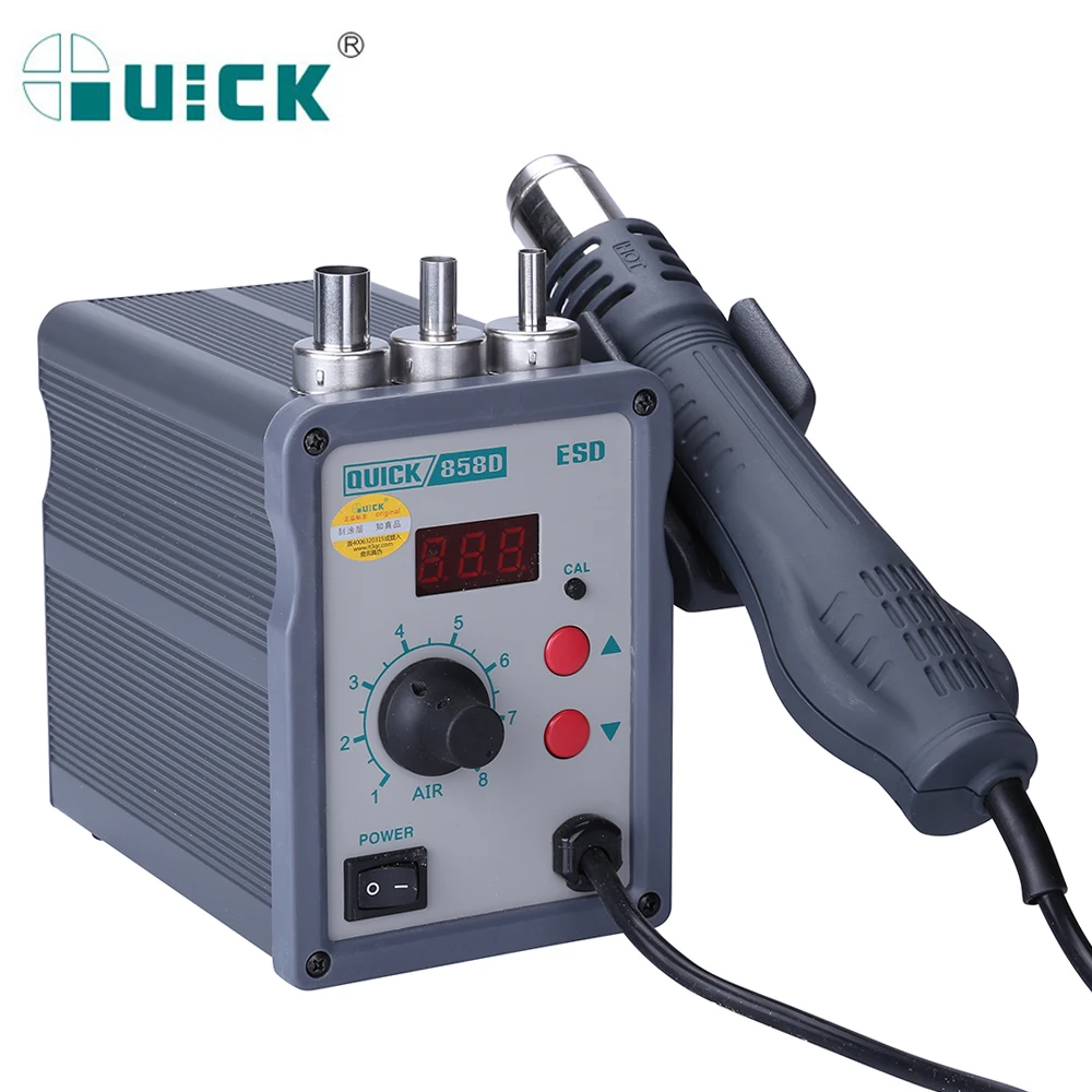 Паяльная станция QUICK 858D 700 Вт тепловая пушка сварочная BGA SMD для переделки с