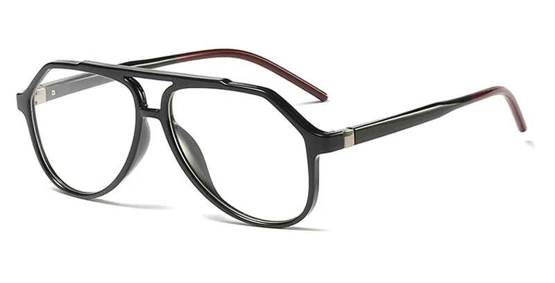 Peekaboo tr90, очки для мужчин, матовые, черные, коричневые, прозрачные линзы, плоский верх, мужские Оптические очки, Ретро стиль, женские очки, оправа, большие - Цвет оправы: black with clear