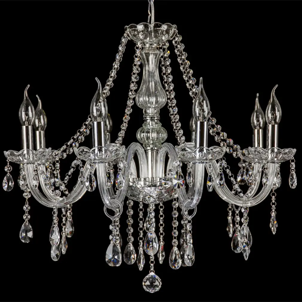 

Crystal Chandeliers Living Room Bedroom Super Bright Celling Lamp 8 Head Pendent Light Home Room Art Decoration