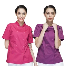 (5 get10%off,10 get apron)4 Color woman female chef jacket short/long sleeve restaurant hotel chef coverall uniform work clothes