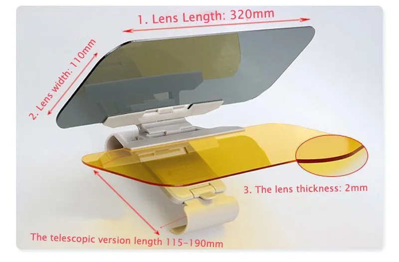 HD Автомобильный Защита от солнца козырек очки для водителя день и ночь затемняемые зеркала Солнцезащитные Козырьки автомобиля Clear View ослепительно очки