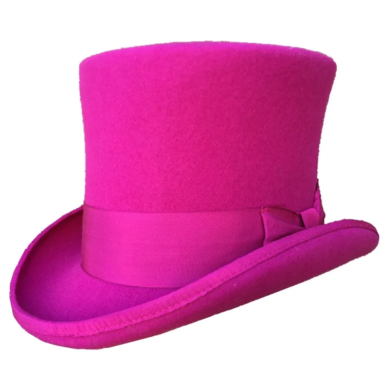 Женская розовая шляпа в викторианском стиле|cylinder hat|wool fedora hatsfedora hat |