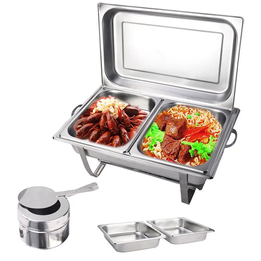 Cubertería, Vajilla y Cristalería Vajilla platos del lavabo del buffet de la comida del acero inoxidable para el restaurante de la cocina Bandeja de ollas del de la comida