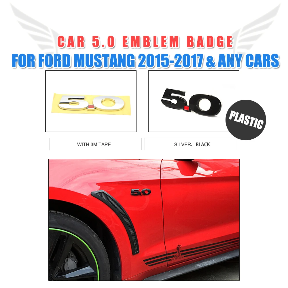 5.0 Emblem Badge Logo Sticker Trim for Ford Mustang 2015 ( And Fit Any Cars )