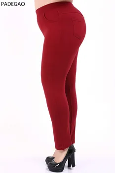 

2018 Women Summer Plus Size ponte knits pants high waisted Cotton 6XL 7XL 8XL 9XL 10xl Pencil Pants Stretch Waist Solid Pants