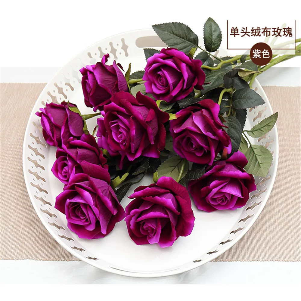 CRLEY 6pcs/lot silk rose artificial flowers high quality wedding decoration party home table accessories marriage fake Flower