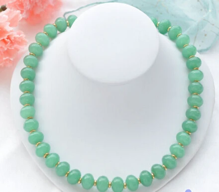

1032 rondelle green jasper BEAD NECKLACE