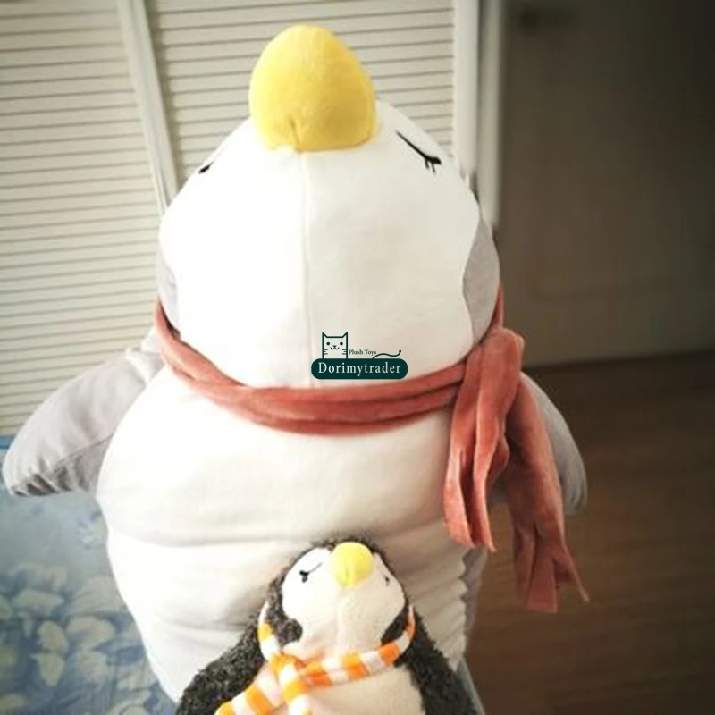 Dorimytrader pop lovely lying animal penguin plush pillow toy giant stuffed anime penguins doll cartoon pillow gift decoration 35inch 90cm DY61818  (6)
