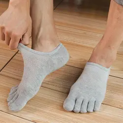 2018 Пять Toe носки Для мужчин Solid Лоскутная Хлопок Socken мужской дышащий серый носок с пальцами Мальчики Повседневное Meias Calcetines Hombre QMH