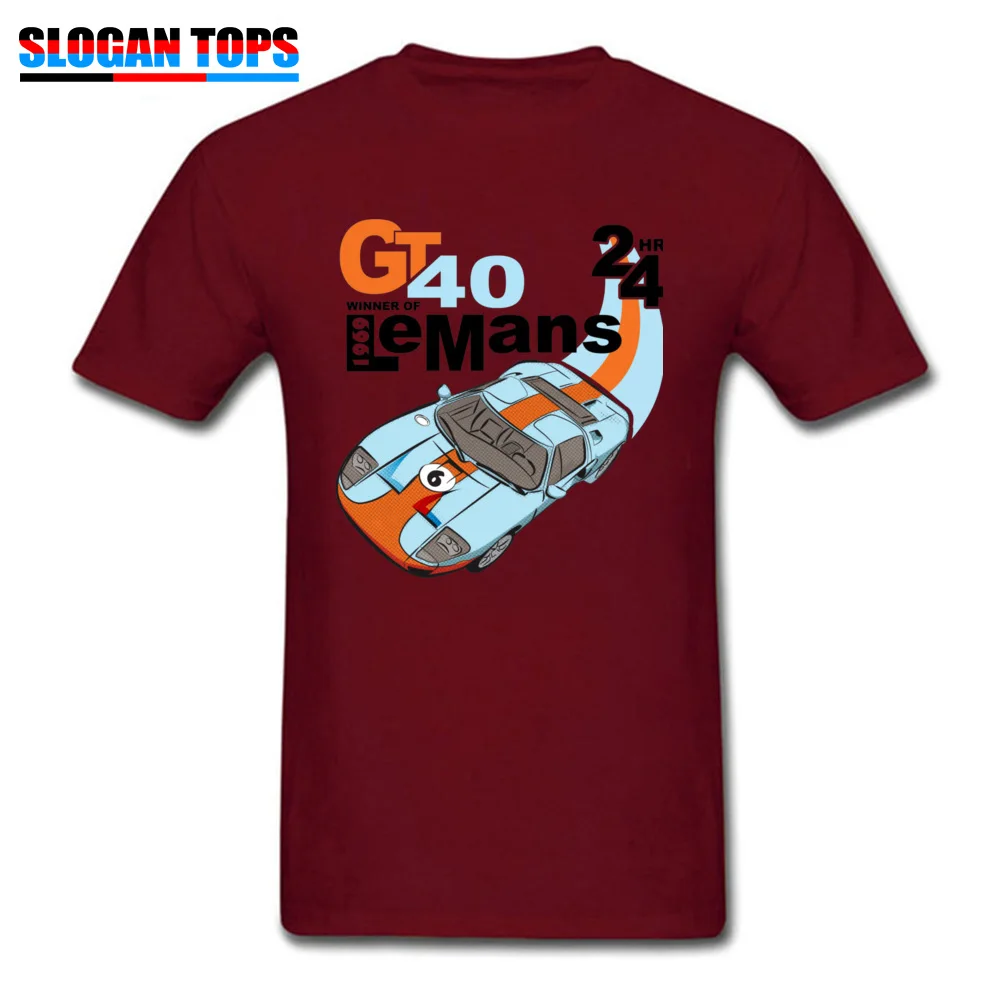 Casual Cotton Tops Shirt for Men Cool Tshirts Classic Company Round Collar T Shirt Short Sleeve Wholesale NEW Classic Ford GT40 T shirt 23562 maroon