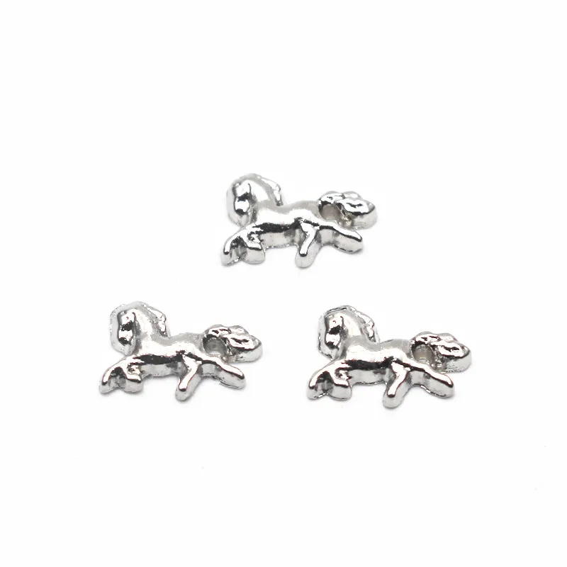 New Arrive MIx 10pcs/lot sea horse wing dog floating charms living glass floating memory locket charms jewelry - Окраска металла: 5