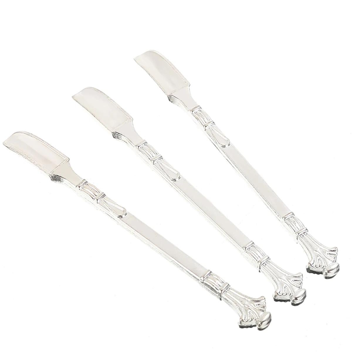 3pcs/set Metal Spoons Sniffer Snorter 79mm Silver Snuff Spoon Pendant For Smoking Accessories Tools Mayitr