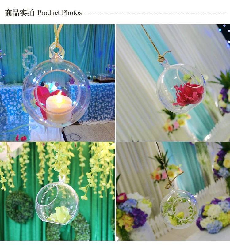 

9CM Transparent Acrylic Ball Vase Bowl Hanging Air Plant Terrariums Candle Container Wedding Party Manzanita Tree Hanging decor