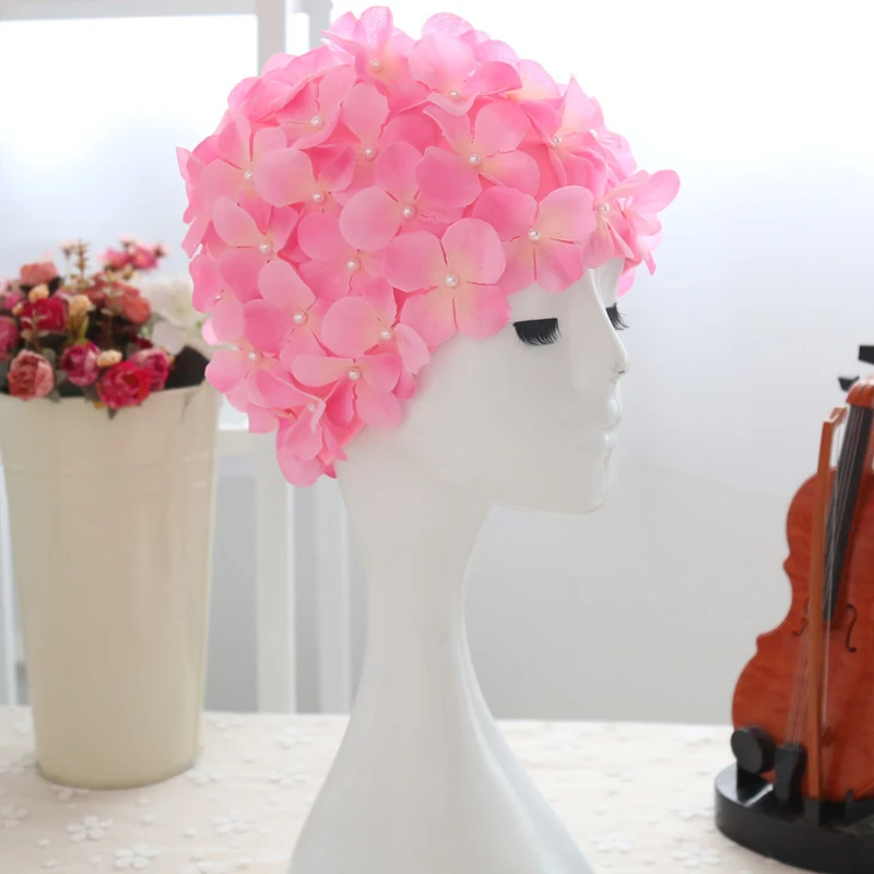 Женская 3D лепесток шапочка для бассейна шапочка для ванной дамы плавать ming бассейн шапка с цветком B2Cshop