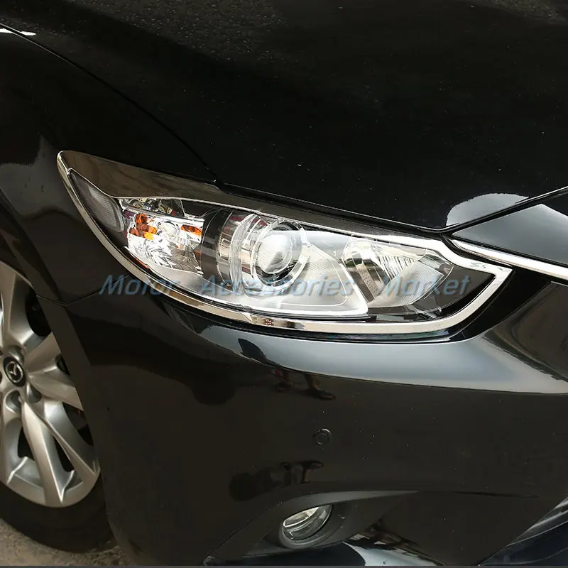 

New Chrome Front Head Light Cover Eyelid Lower Trim for Mazda 6 2014 2015