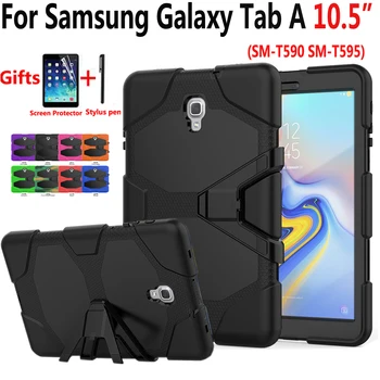 

Heavy Duty Full Protective Silicon Case for Samsung Galaxy Tab A A2 10.5 2018 T590 T595 T597 Stand Cover for Samsung Tab A 10.5
