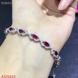 KJJEAXCMY fine jewelry 925 чистого серебра, инкрустированные природный Рубин женский браслет поддержка Тесты