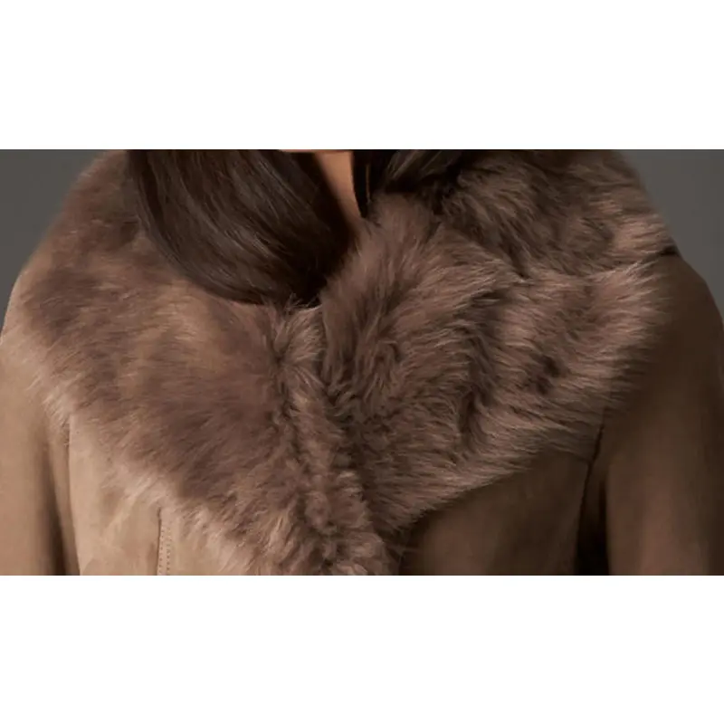 2018 New Winter Women Real Fur Jacket Long Sashes Wool Double-faced Fur Coat Vintage Sexy Warm Slim Belt Outerwear Cacaso AC273