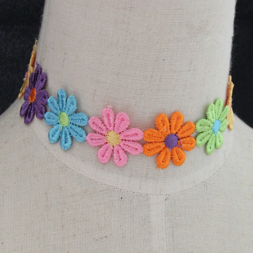 

CirGen,Pack of 6,Fashion 6 Multicolor Flower Tattoo Lace Choker Collar Torques Necklace Women Jewelry Accessory Item,C64