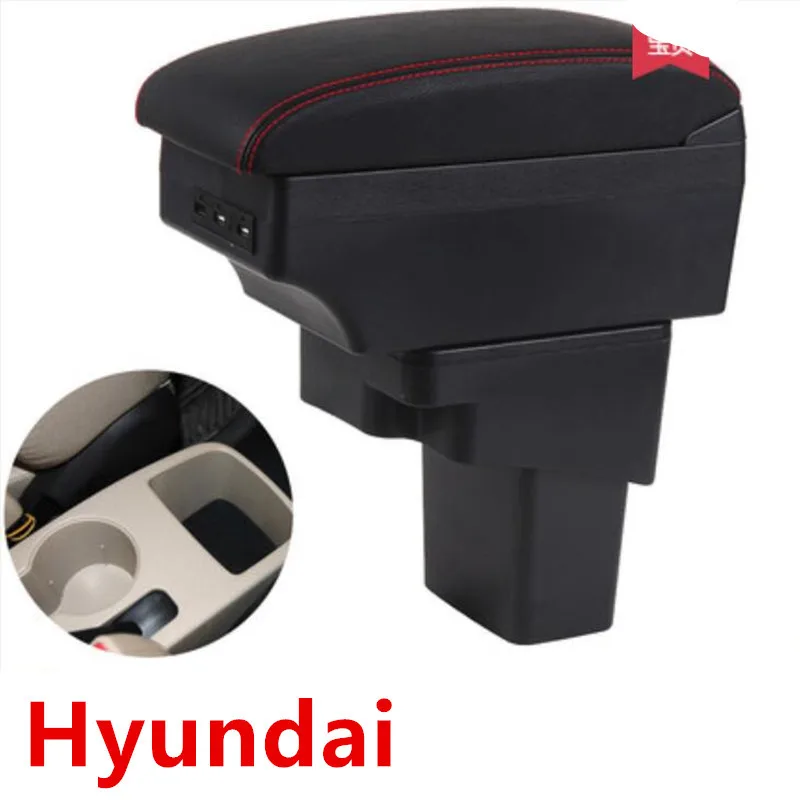 

For Hyundai Solaris armrest box central Store content Storage box USB interface