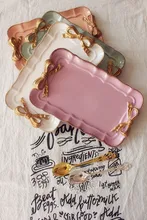 ФОТО lovely bowknot adornment resin rectangle tray 4 color jewelry box cosmetics collect household adornment to set up