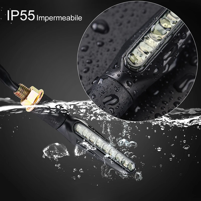 

12V Motorcycle License Plate Flowing Turn Signal LED Light For Honda Kawasaki