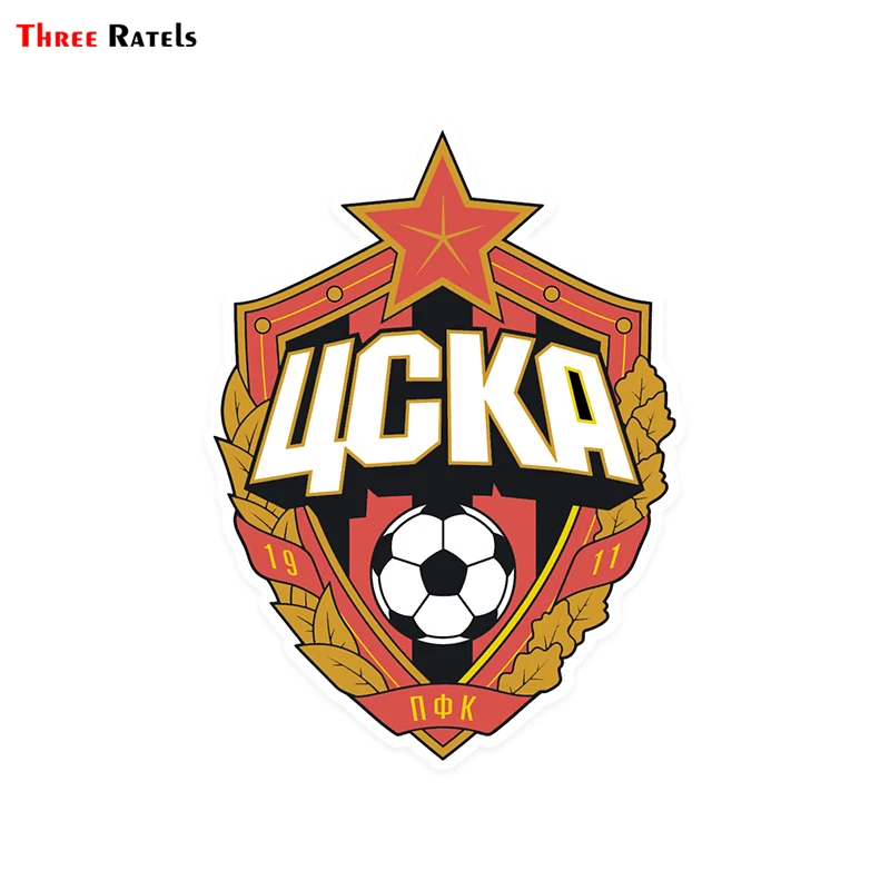 

Three Ratels TRL128 # 13x17.7cm CSKA Moscow car sticker PVC funny auto sticker styling stickers styling removable decal