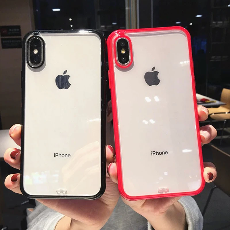 LOVECOM Consise Прозрачный чехол для iPhone 11 Pro Max XS Max XR 6 6S 7 8 Plus X полный корпус противоударный мягкий чехол на заднюю панель телефона подарок