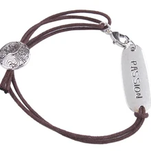 Модный коричневый шнур ID браслет