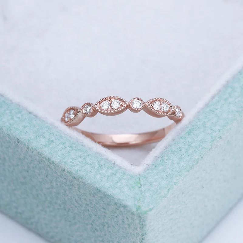 

The high quality Zircon Crystal Thin Stackable Rings Wedding Finger Band Rings Statement Jewelry for Women Trend Jewelry Gifts