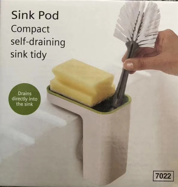 

Sink Pod Self-Draining Sink Caddy Kitchen Sink Organizer Sponge Holder