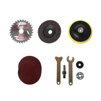 

9Pcs/Set Metal Flap Disc Sticky Piece Polishing Wheel Wood Saw Blade Connecting Rod for Electric Drill Angle Grinder Cutting