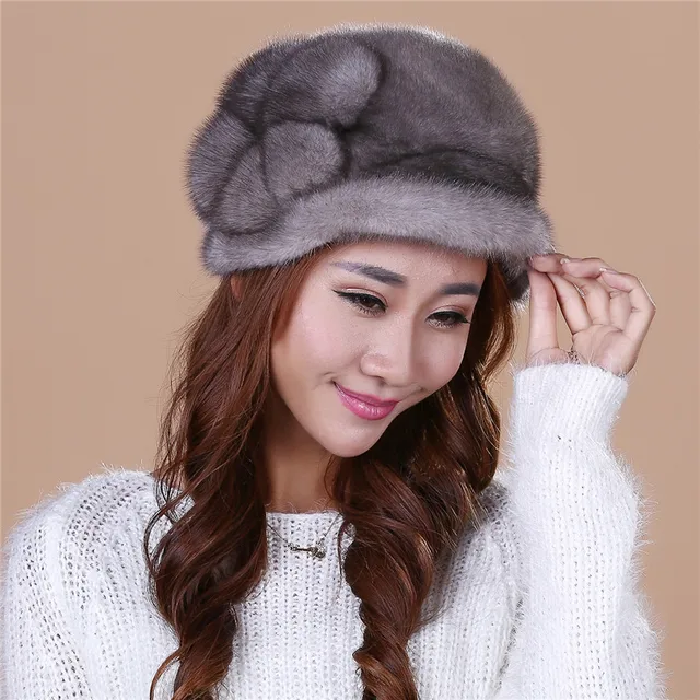 Cheap 2016 Hot selling Lady's the new mink fur mink hat knit cap children winter thickening warm winter hat free shipping/3color.#SD21