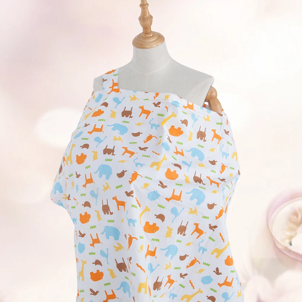 

Baby Nursing Cover Breathable Mother Breastfeeding Covers Soft Cotton Adjustable Neckline Cover Outdoor Nursing Poncho Cover Up