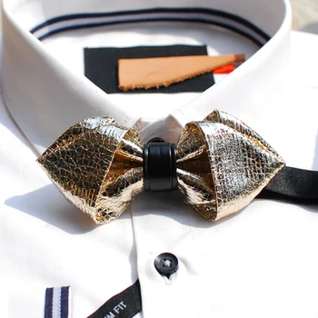 

Free ship mens luxury 100% handmade vintage triangle golden bow knot tie/bow tie/stage/event/stage performance tuxedo bow tie