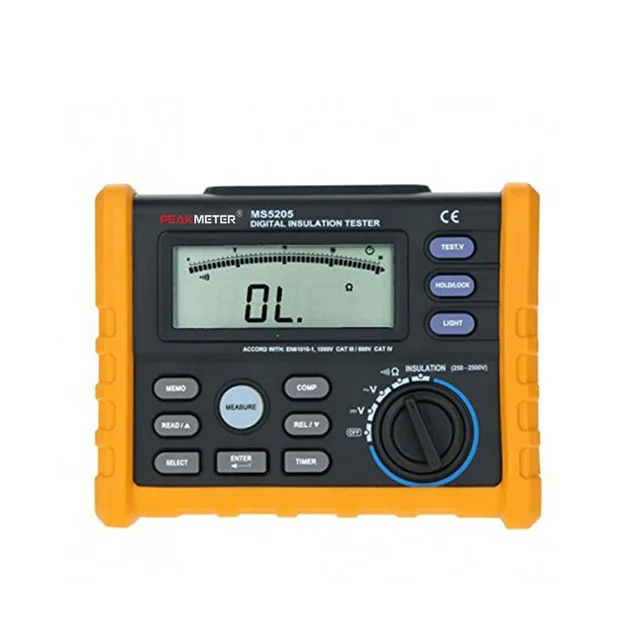 Цифровой тестер сопротивления изоляции MS5205 DC250/500/1000/2500V AC750V 0 01 M ~ 100G Ом|insulation