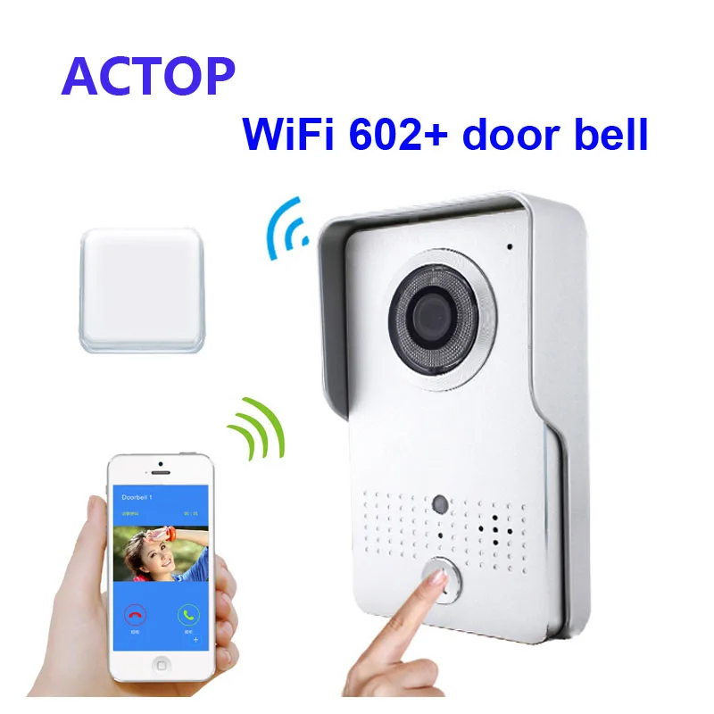 

Free Shipping!!Smart phone iSO Android Remote control unlock WiFi/IP video door phone+wireless door bell camera