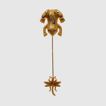 

Amorita boutique designed frog and dragonfly Brooches