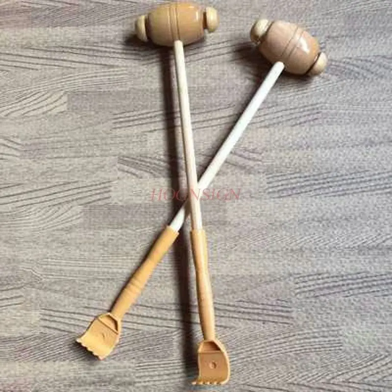 1pcs Hand and hammer massager itch rake knock back hammer bull horn scratchy scratching no man massage hammer high end old man le multi functional back scratching hammer natural rake