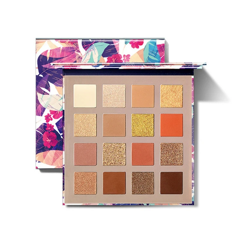 Summer Colorful Eyeshadow Palette Matte 16Colors Shimmer Blendable Bright Eye Shadow Pallete Silky Powder
