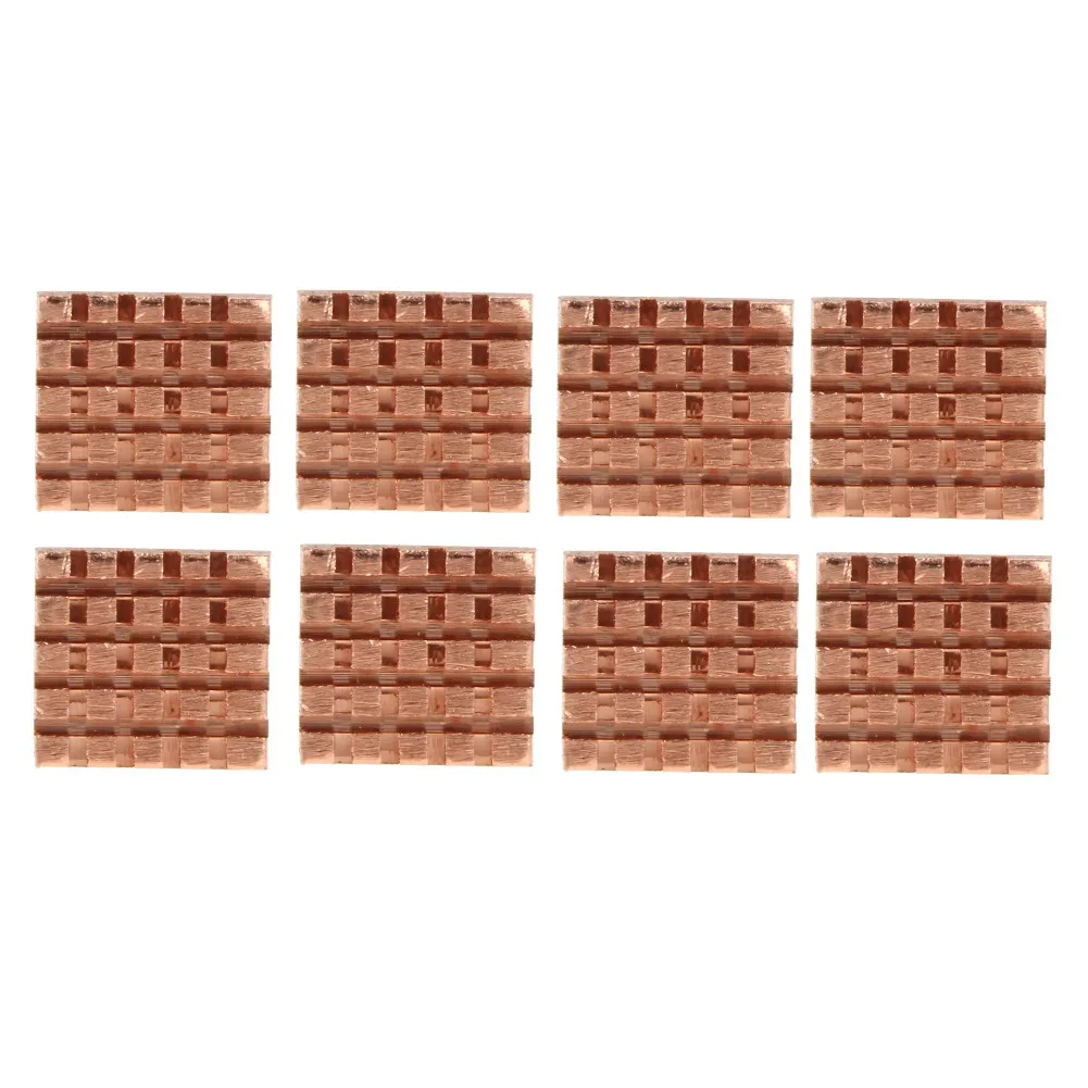 

8Pcs Copper Heat Sink Ram Heatsinks Cooler Adhesive Back for VGA GPU DDR DDR2 DDR3 RAM Memory IC Chipset Cooling 13* 12mm