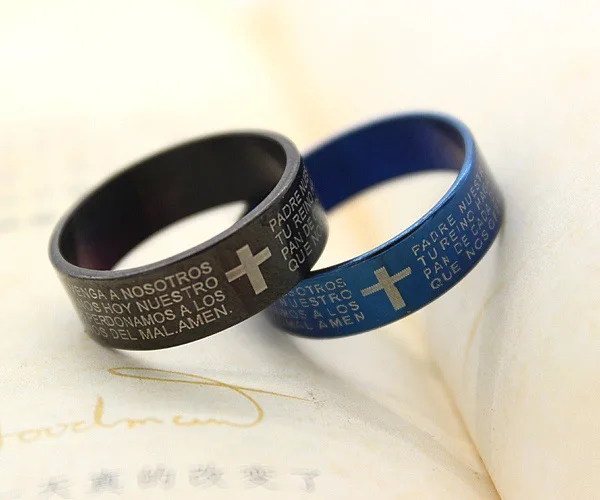 ZOZIRI Fashion Cheap Wholesale Rings Christian Bible Scripture Ring Stainless Steel Women Ring