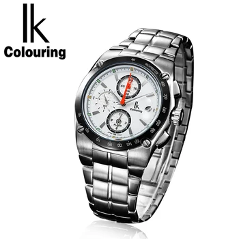 

relogio masculino IK Mens Watches Top Brand Luxury Fashion Business Quartz Watch Men Sport Full Steel Waterproof Wristwatch