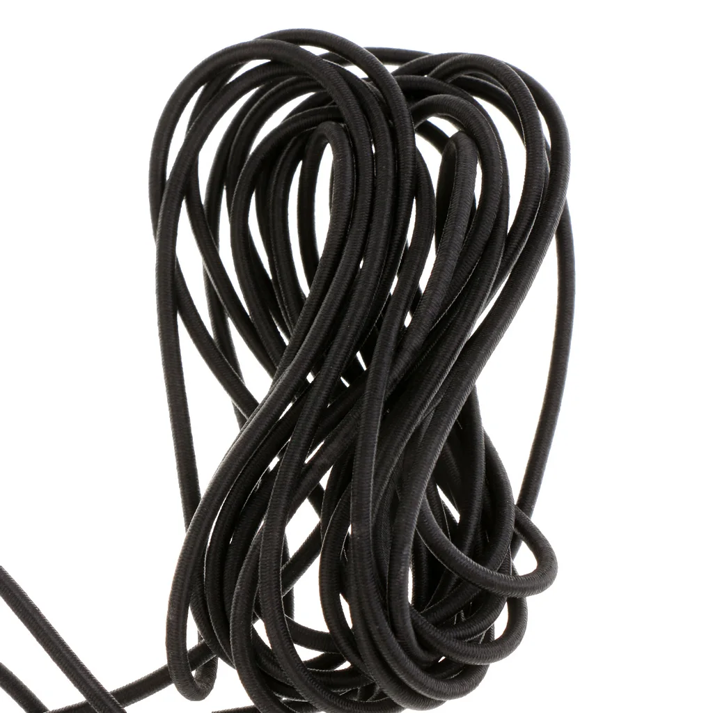 5m Tie Down Shock Bungee Cord With 20 Pcs 5mm Carabiner Hook Elastic Cord Rope End Plastic Buckle Outdoor Tools
