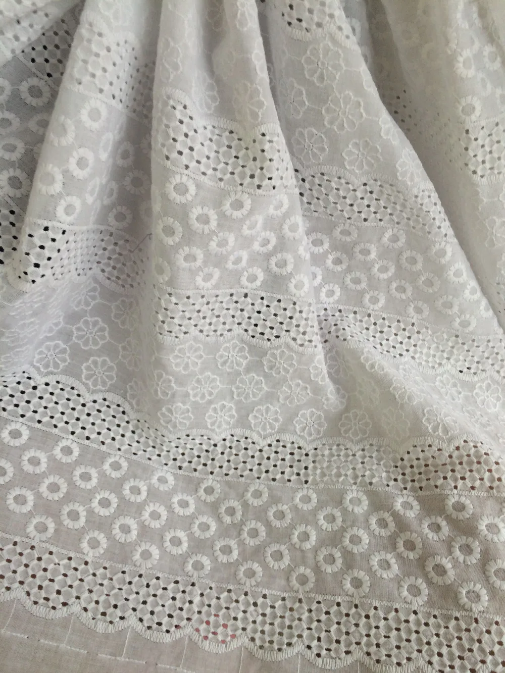 100 sewing cotton knit fabric pure white embroidered cotton lace