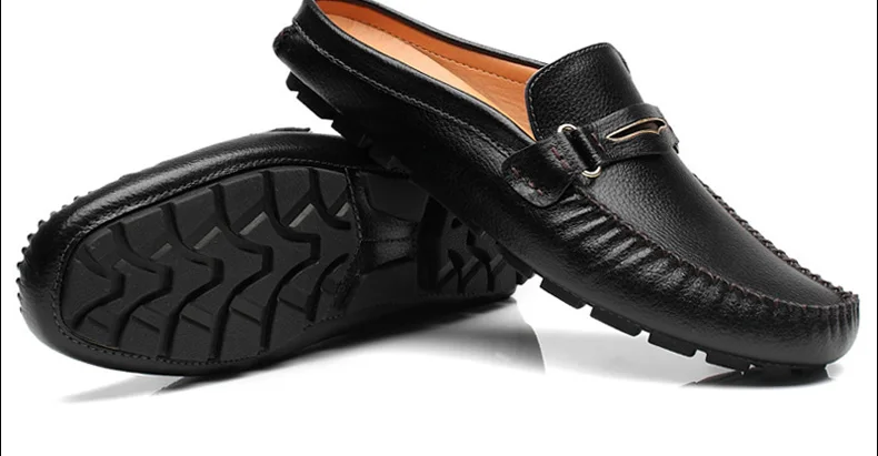 Мужские шлепанцы Мокасины мужские кожаные мягкие мокасины мужская повседневная обувь кожаная модная летняя обувь мужская обувь для вождения Большие размеры 47