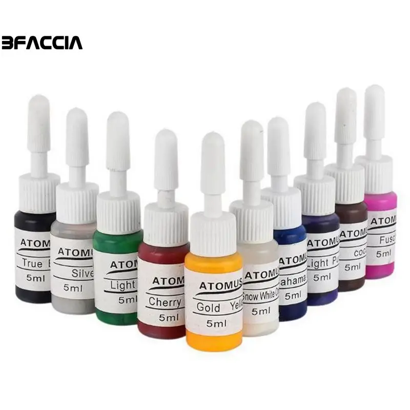 

Bfaccia New 5ML/Bottle Tattoo Inks Set Makeup Microblading Pigment Body Arts Paints Beauty Tools Makeup 10pcs Tattoo Accessories