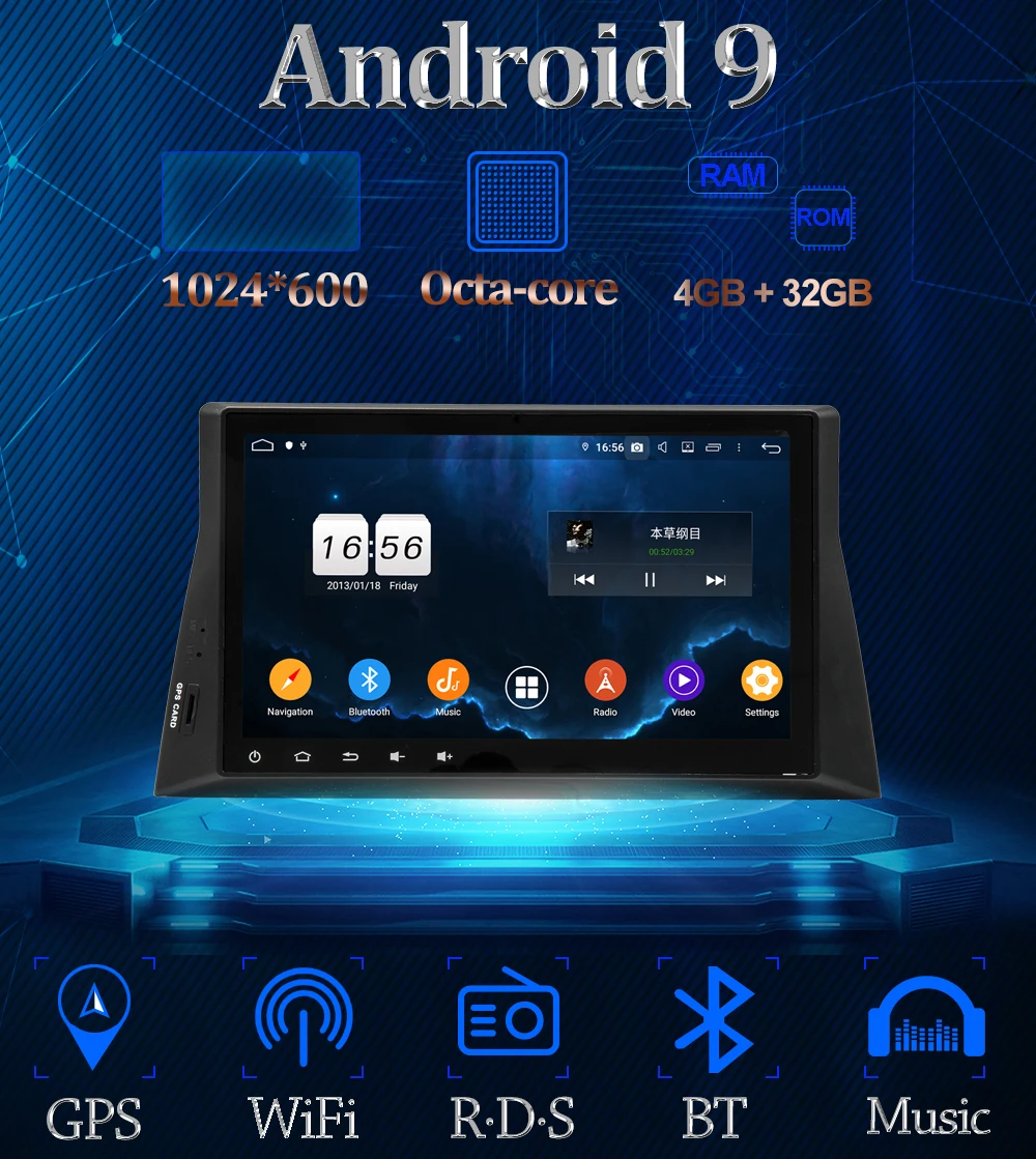Owtosin Автомобильный Радио Видео мультимедийный плеер навигация gps Android 9,0 для Honda Accord 8 2007-2012 автомобиль 4 Гб ram