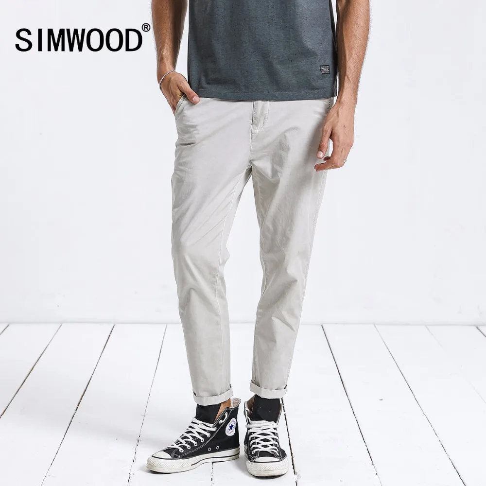 SIMWOOD 2018 Autumn Summer Casual Pants Men Pocket Ankle-length Trousers Vintage Hip Hop Plus Size Elastic Pants 180235 SIMWOOD 2018 Autumn Summer Casual Pants Men Pocket Ankle-length Trousers Vintage Hip Hop Plus Size Elastic Pants 180235